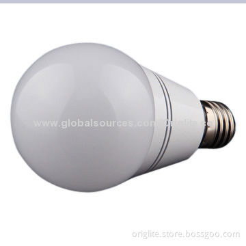 LED bulb lamp, 7W, 85-245VAC, Samsung Chip, SMD LED, aluminum heat sink highly polished, E27, 90lm/w